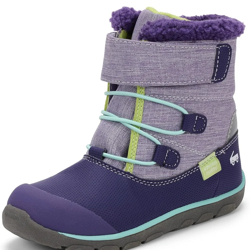 See Kai Run Purple and Green Kids Rain Gilman waterproof & insulated boots 3 new